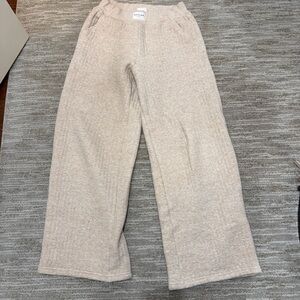 Aerie Cream Wide Leg Pants